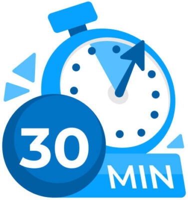 30 Minuten vor Sprechstundenende da sein